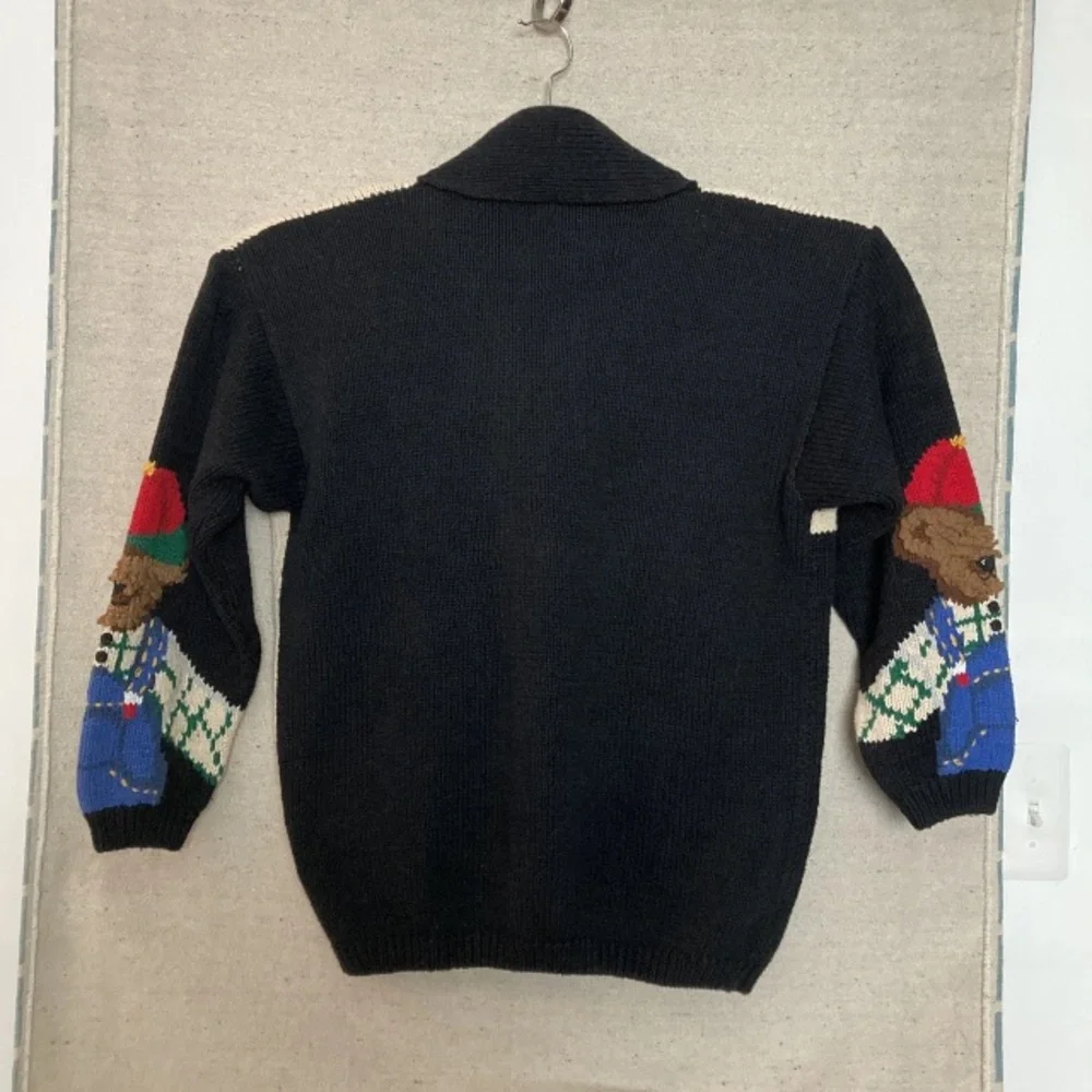 Vintage Eagle’s Eye Chunky Knit Bear Cardigan Grandma core Sweater Women’s New M - Picture 7 of 11
